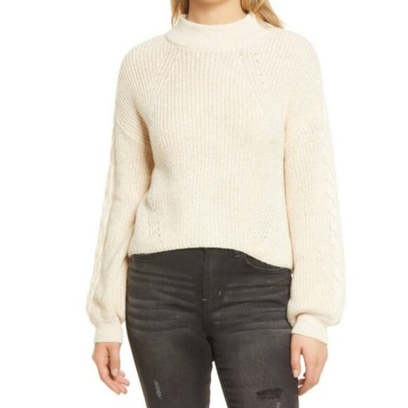 NWT BP Long Sleeve Mock Neck Knit Cotton Blend Sweater Size L - Picture 2 of 6